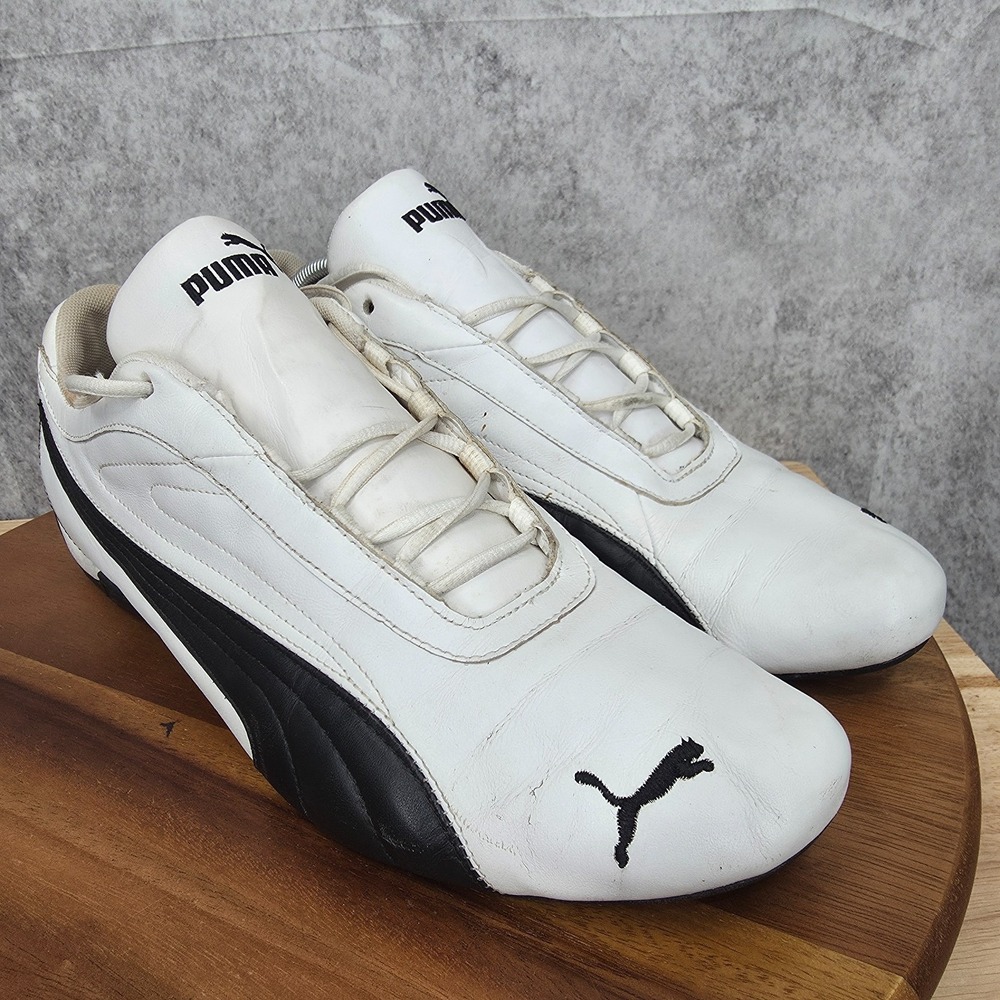 Puma Speedcat Driving‎ Shoes Mens 14 White Black Leather Drift Y2K Sneakers - Picture 2 of 11